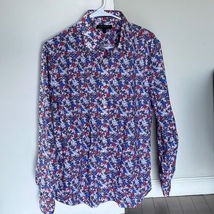 Banana Republic, floral pink button down blouse